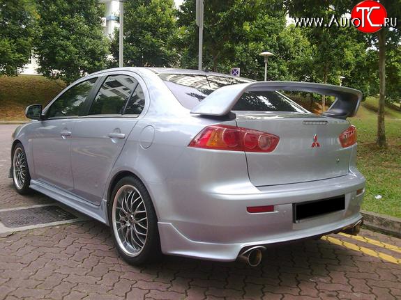5 299 р. Накладка Zodiak V2 на задний бампер  Mitsubishi Lancer  10 CY (2007-2017) седан дорестайлинг, седан рестайлинг (Неокрашенная)  с доставкой в г. Майкоп