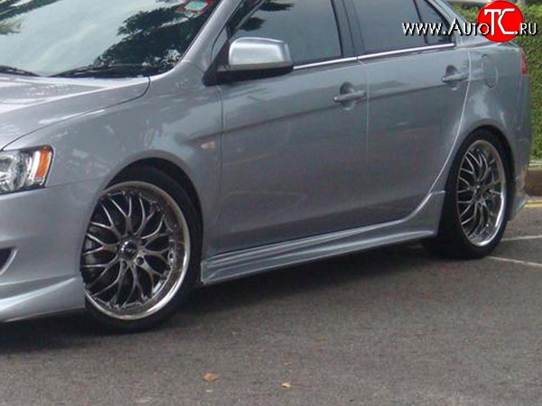 9 499 р. Пороги накладки Zodiak Mitsubishi Lancer 10 CY седан дорестайлинг (2007-2010) (Неокрашенные)  с доставкой в г. Майкоп