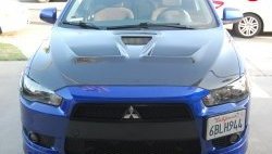 31 799 р. Пластиковый капот Evo  Mitsubishi Lancer  10 CY (2007-2017) седан дорестайлинг, хэтчбэк дорестайлинг, седан рестайлинг, хэтчбек 5 дв рестайлинг (Неокрашенный)  с доставкой в г. Майкоп. Увеличить фотографию 10
