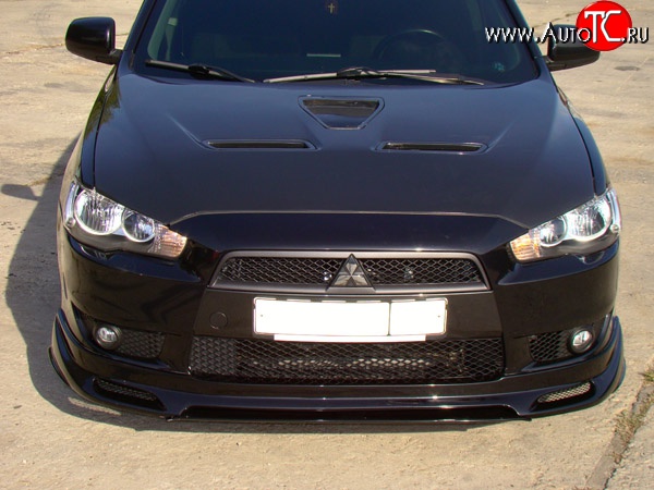 31 799 р. Пластиковый капот Evo  Mitsubishi Lancer  10 CY (2007-2017) седан дорестайлинг, хэтчбэк дорестайлинг, седан рестайлинг, хэтчбек 5 дв рестайлинг (Неокрашенный)  с доставкой в г. Майкоп