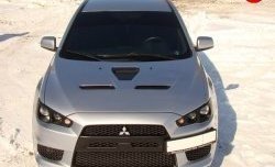 31 799 р. Пластиковый капот Evo  Mitsubishi Lancer  10 CY (2007-2017) седан дорестайлинг, хэтчбэк дорестайлинг, седан рестайлинг, хэтчбек 5 дв рестайлинг (Неокрашенный)  с доставкой в г. Майкоп. Увеличить фотографию 2