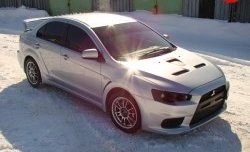 31 799 р. Пластиковый капот Evo  Mitsubishi Lancer  10 CY (2007-2017) седан дорестайлинг, хэтчбэк дорестайлинг, седан рестайлинг, хэтчбек 5 дв рестайлинг (Неокрашенный)  с доставкой в г. Майкоп. Увеличить фотографию 3