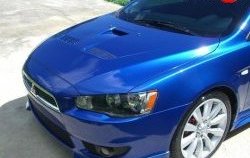 31 799 р. Пластиковый капот Evo  Mitsubishi Lancer  10 CY (2007-2017) седан дорестайлинг, хэтчбэк дорестайлинг, седан рестайлинг, хэтчбек 5 дв рестайлинг (Неокрашенный)  с доставкой в г. Майкоп. Увеличить фотографию 4