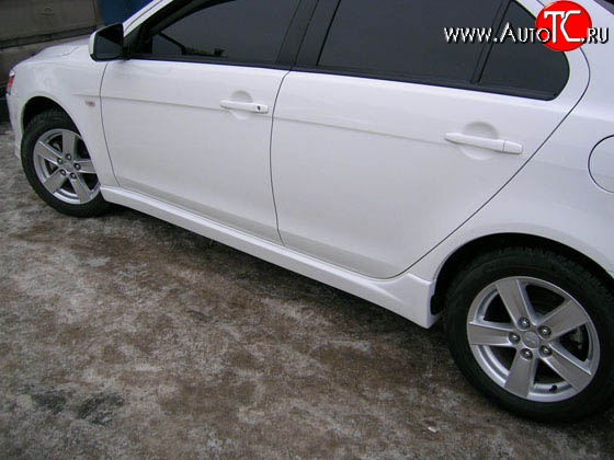 4 189 р. Пороги накладки Evo Mitsubishi Lancer 10 CY седан дорестайлинг (2007-2010) (Неокрашенные)  с доставкой в г. Майкоп