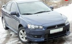 899 р. Вставка переднего бампера (зубатка) Evo Mitsubishi Lancer 10 CY седан дорестайлинг (2007-2010) (Неокрашенная)  с доставкой в г. Майкоп. Увеличить фотографию 3