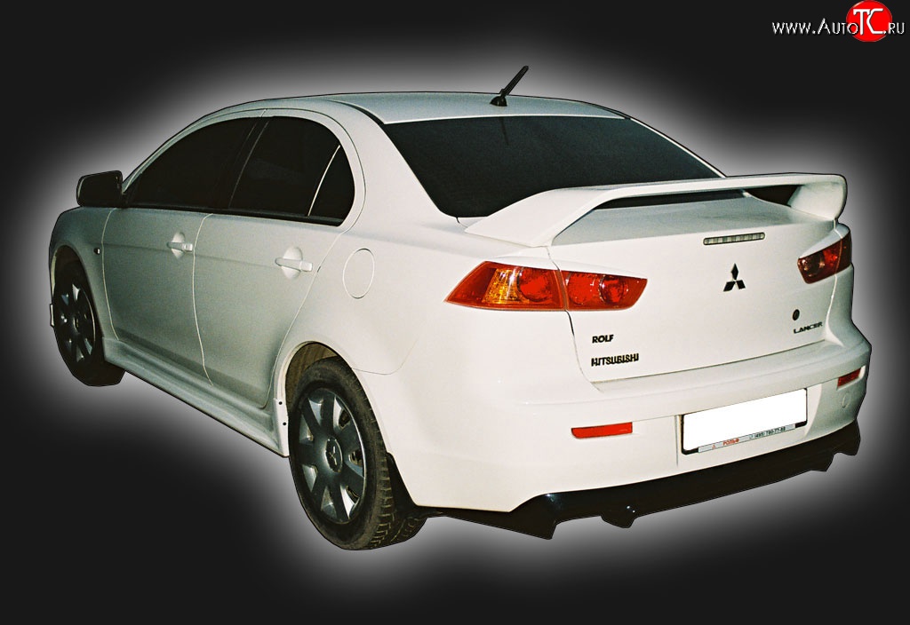 4 249 р. Накладка заднего бампера GT Dynamics Mitsubishi Lancer 10 CY седан дорестайлинг (2007-2010) (Неокрашенная)  с доставкой в г. Майкоп