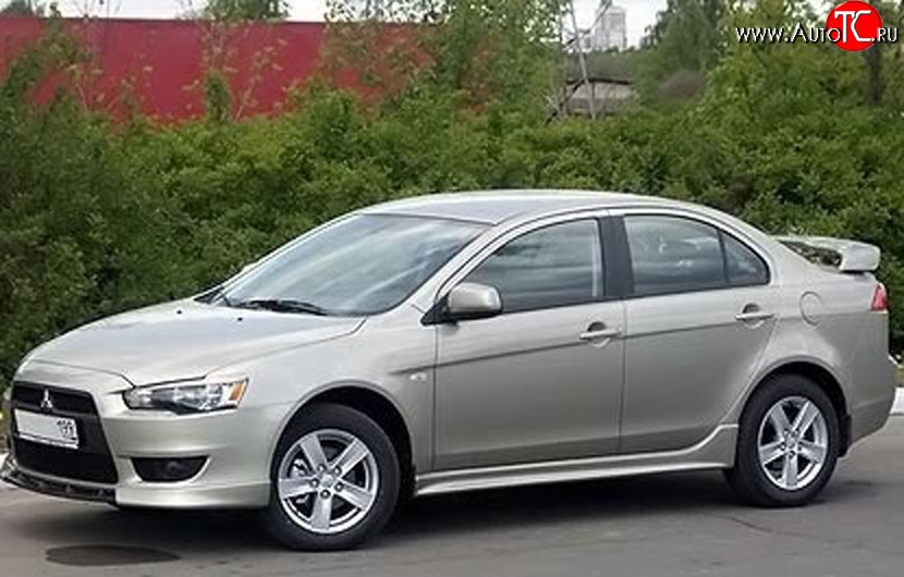3 699 р. Пороги накладки Сток 2л  Mitsubishi Lancer  10 CY (2007-2017) седан дорестайлинг, хэтчбэк дорестайлинг, седан рестайлинг, хэтчбек 5 дв рестайлинг (Неокрашенные)  с доставкой в г. Майкоп