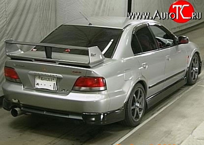 4 449 р. Накладки Super VR-4 на задний бампер автомобиля Mitsubishi Galant 8  дорестайлинг седан (1996-1998) (Неокрашенные)  с доставкой в г. Майкоп