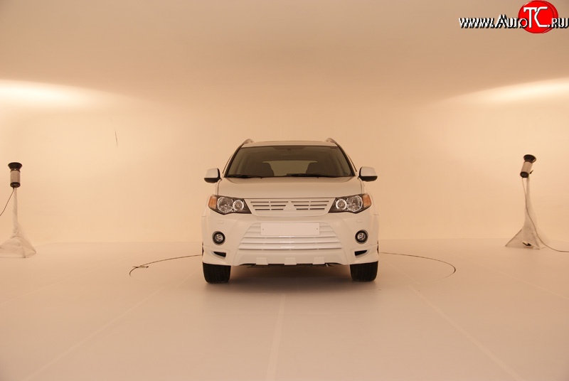 679 р. Радиаторная решётка Sport Mitsubishi Outlander XL (CW)  дорестайлинг (2005-2009) (Неокрашенная)  с доставкой в г. Майкоп