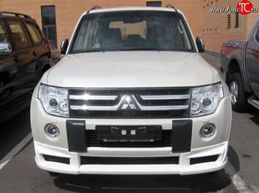 10 599 р. Накладка переднего бампера Sport Mitsubishi Pajero 4 V80 дорестайлинг (2006-2011) (Неокрашенная)  с доставкой в г. Майкоп