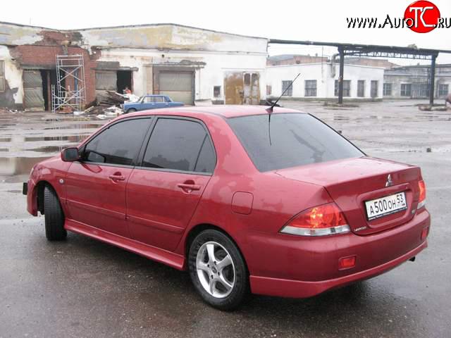 4 049 р. Накладка заднего бампера на Mitsubishi Lancer 9 CS седан 1-ый рестайлинг (2003-2005)  с доставкой в г. Майкоп