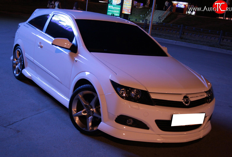 4 749 р. Накладка переднего бампера Global Tuning Opel Astra H GTC хэтчбек 3 дв. рестайлинг (2006-2011) (Неокрашенная)  с доставкой в г. Майкоп