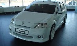 11 999 р. Передний бампер Power DM  Renault Logan  1 (2004-2010) дорестайлинг (Без сетки, Неокрашенный)  с доставкой в г. Майкоп. Увеличить фотографию 2