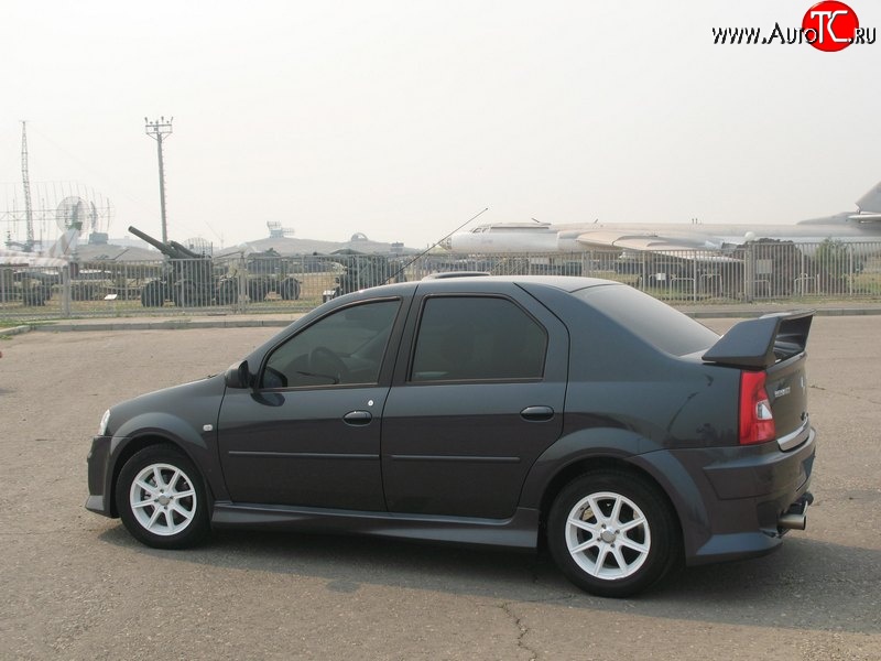 4 699 р. Пороги накладки Power DM 2 Renault Logan 1 рестайлинг (2010-2016) (Неокрашенные)  с доставкой в г. Майкоп