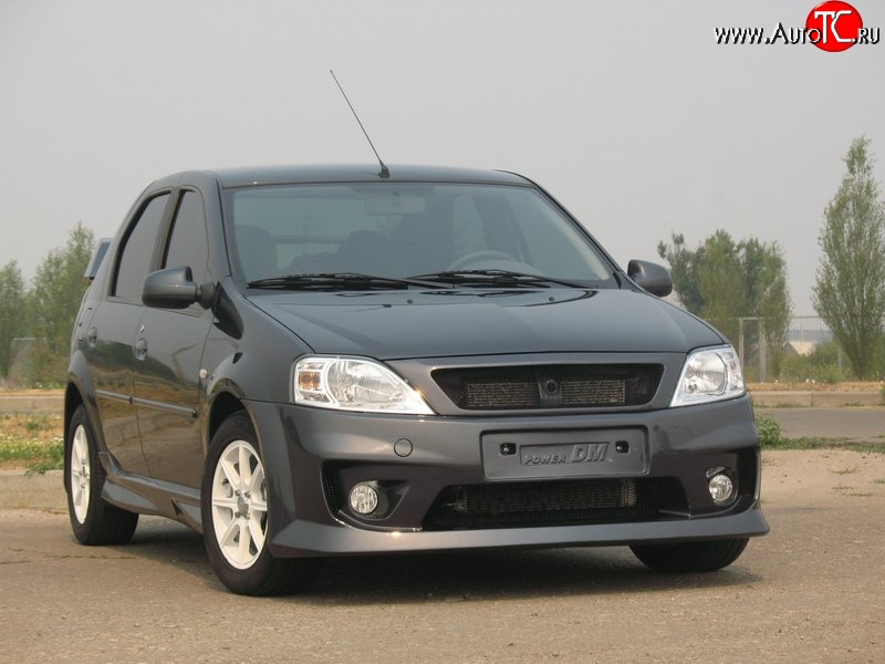 2 069 р. Решётка радиатора Power DM2  Renault Logan  1 (2010-2016), Лада Ларгус (2012-2021) (Без сетки, Неокрашенная)  с доставкой в г. Майкоп