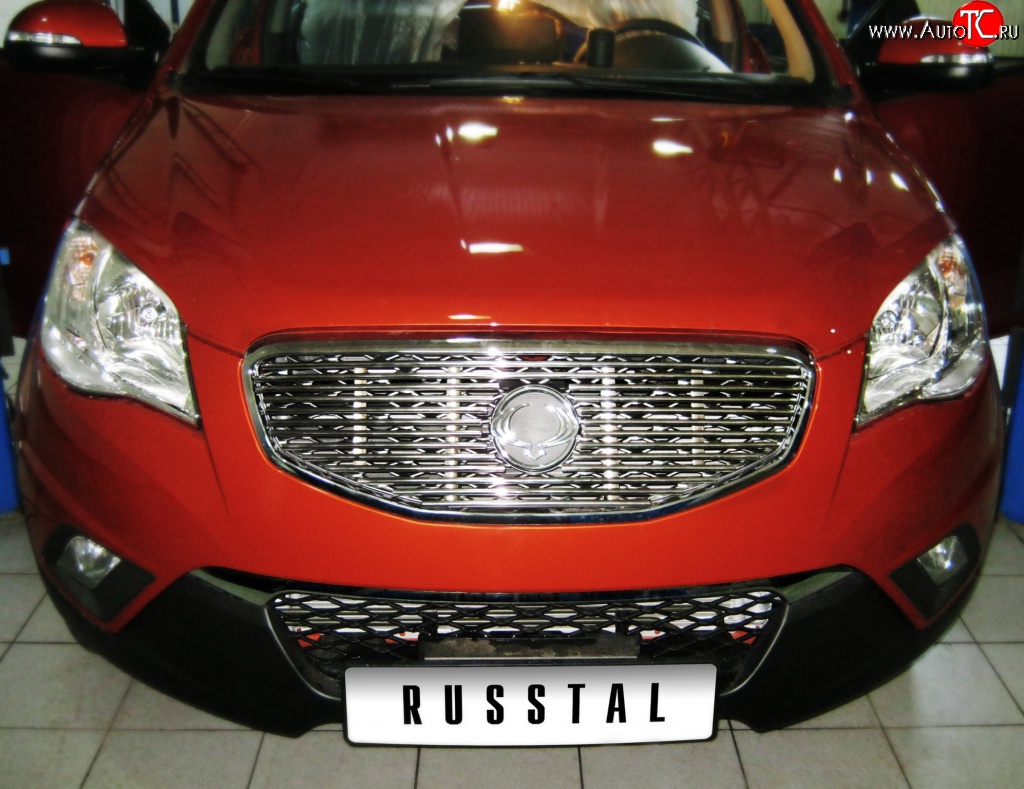 5 699 р. Решётка радиатора Russtal SSANGYONG Actyon дорестайлинг (2010-2013) (Неокрашенная)  с доставкой в г. Майкоп