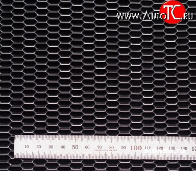 539 р. Алюминиевая полированная сетка Шестигранник Nissan Qashqai 2 J11 дорестайлинг (2013-2019) (100х25 см)  с доставкой в г. Майкоп