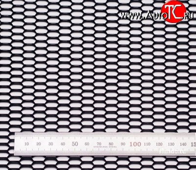 469 р. Алюминиевая чёрная сетка Шестигранник Nissan Qashqai +2 1 J10 дорестайлинг (2008-2010) (100х25 см)  с доставкой в г. Майкоп