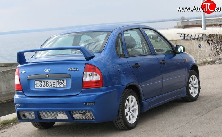 7 799 р. Задний бампер Кубок DM  Лада Калина  1118 (2004-2013) седан (Без сетки, Неокрашенный)  с доставкой в г. Майкоп