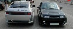 8 149 р. Задний бампер X1 с расширителями арок с расширителями арок Лада 2112 хэтчбек (1999-2008) (Неокрашенный)  с доставкой в г. Майкоп. Увеличить фотографию 2