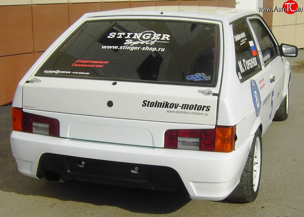 649 р. Накладка на задний номер Evo Лада 21099 (1990-2004) (Неокрашенная)  с доставкой в г. Майкоп