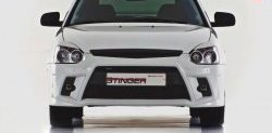 5 099 р. Передний бампер Stinger Лада Приора 21728 купе дорестайлинг (2010-2013) (Неокрашенный)  с доставкой в г. Майкоп. Увеличить фотографию 7