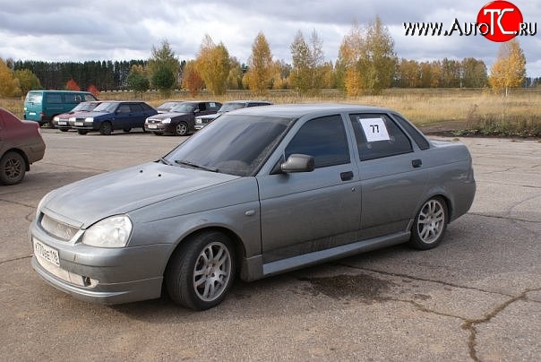 1 749 р. Пороги накладки LS Лада Приора 2170 седан дорестайлинг (2007-2014) (Неокрашенные)  с доставкой в г. Майкоп