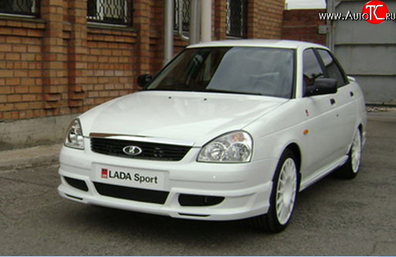 3 699 р. Накладка переднего бампера Lada Priora Sport Лада Приора 2172 хэтчбек дорестайлинг (2008-2014) (Неокрашенная)  с доставкой в г. Майкоп