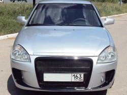 9 706 р. Передний бампер Я-робот Лада Приора 21728 купе дорестайлинг (2010-2013) (Неокрашенный, вставки под туманки)  с доставкой в г. Майкоп. Увеличить фотографию 11