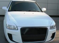 9 706 р. Передний бампер Я-робот Лада Приора 21728 купе дорестайлинг (2010-2013) (Неокрашенный, вставки под туманки)  с доставкой в г. Майкоп. Увеличить фотографию 14