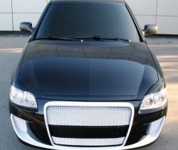9 706 р. Передний бампер Я-робот Лада Приора 21728 купе дорестайлинг (2010-2013) (Неокрашенный, вставки под туманки)  с доставкой в г. Майкоп. Увеличить фотографию 7