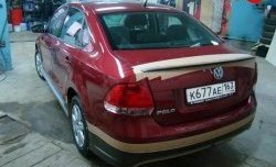 5 749 р. Накладка заднего бампера Racing  Volkswagen Polo  5 (2009-2015) седан дорестайлинг (Неокрашенная)  с доставкой в г. Майкоп. Увеличить фотографию 4