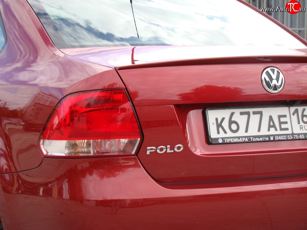 3 899 р. Лип спойлер Racing  Volkswagen Polo  5 (2009-2020) седан дорестайлинг, хэтчбек рестайлинг (Неокрашенный)  с доставкой в г. Майкоп