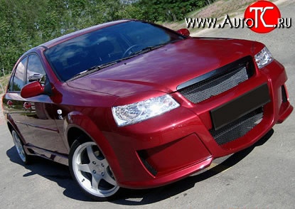 9 799 р. Передний бампер Rieger Chevrolet Lacetti седан (2002-2013) (Неокрашенный)  с доставкой в г. Майкоп