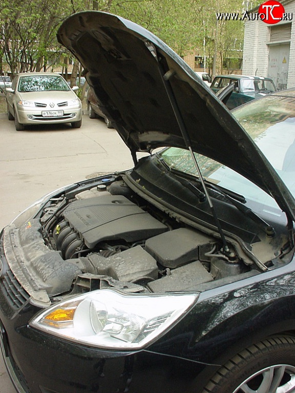 2 249 р. Упор капота Sport Ford Focus 2 универсал рестайлинг (2007-2011) (Без кронштейна)  с доставкой в г. Майкоп