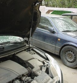 2 249 р. Упор капота Sport Ford Focus 2 универсал рестайлинг (2007-2011) (Без кронштейна)  с доставкой в г. Майкоп. Увеличить фотографию 2