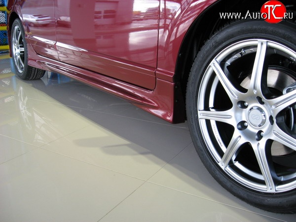 5 399 р. Пороги накладки Mugen  Honda Civic  FD (2005-2011) седан дорестайлинг, седан рестайлинг (Неокрашенные)  с доставкой в г. Майкоп