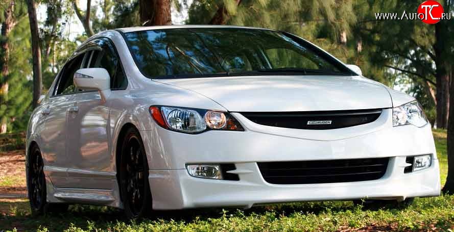 2 999 р. Решётка радиатора (без сетки) Mugen  Honda Civic  FD (2005-2008) седан дорестайлинг  с доставкой в г. Майкоп