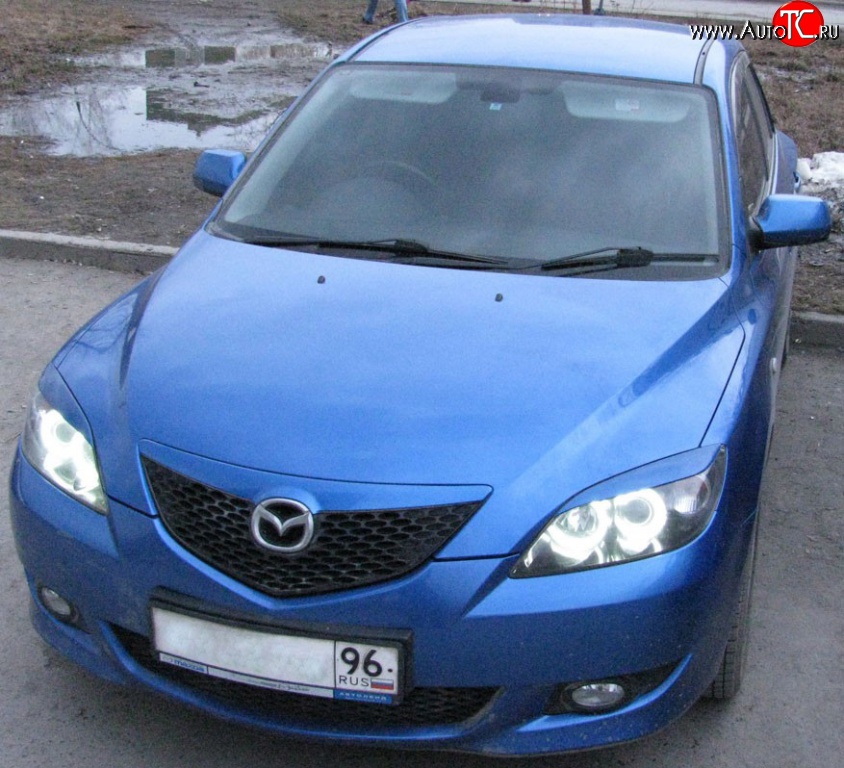 829 р. Реснички Racing  Mazda 3/Axela  BK (2006-2009) рестайлинг, хэтчбэк (Неокрашенные)  с доставкой в г. Майкоп
