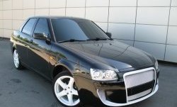 649 р. Реснички Я-робот Лада Приора 21728 купе дорестайлинг (2010-2013) (Неокрашенные)  с доставкой в г. Майкоп. Увеличить фотографию 2