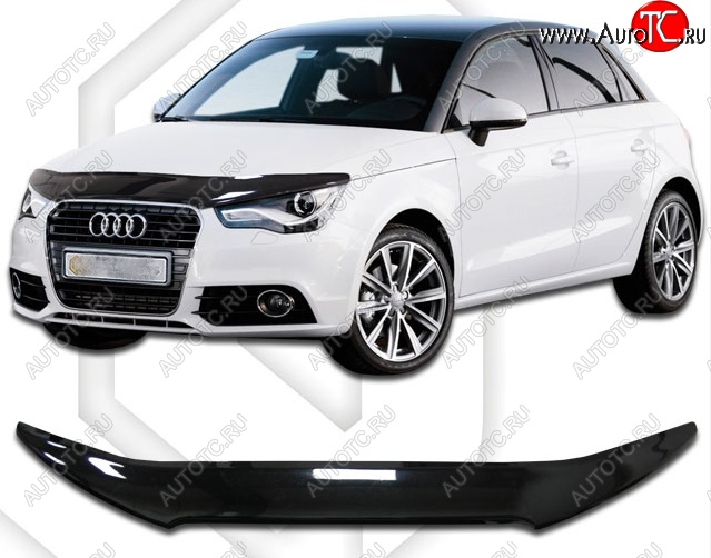 2 699 р. Дефлектор капота CA-Plastic Audi A1 8XA хэтчбэк 5 дв. рестайлинг (2014-2018) (Classic черный, Без надписи)  с доставкой в г. Майкоп