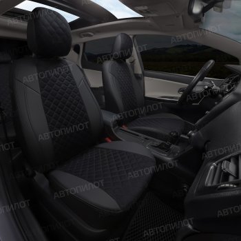 14 249 р. Чехлы на сиденья (экокожа/алькантара, 40/60) Автопилот Ромб Audi A3 8VS седан рестайлин (2016-2020) (черный)  с доставкой в г. Майкоп. Увеличить фотографию 5