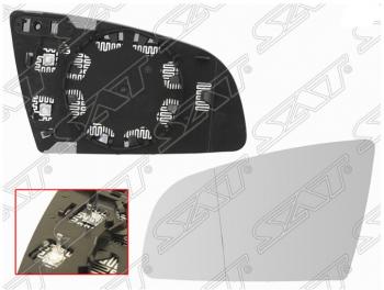 Левое полотно зеркала SAT (асферическое с обогревом) Audi A4 B7 седан (2004-2008)
