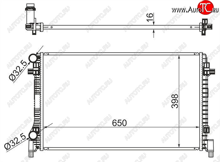5 649 р. Радиатор двигателя SAT (пластинчатый, 1,8 / 2.0) Volkswagen Passat B8 седан дорестайлинг (2015-2019)  с доставкой в г. Майкоп