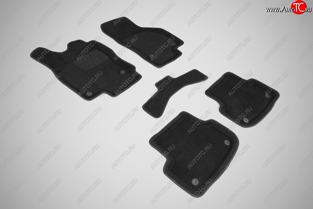 5 699 р. Износостойкие коврики в салон SeiNtex Premium 3D 4 шт. (ворсовые, черные) Audi A3 8VS седан дорестайлинг (2012-2016)  с доставкой в г. Майкоп