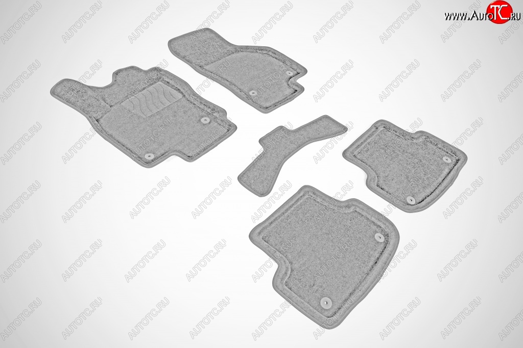6 929 р. Износостойкие коврики в салон SeiNtex Premium 3D 4 шт. (ворсовые, серые) Audi A3 8VS седан дорестайлинг (2012-2016)  с доставкой в г. Майкоп