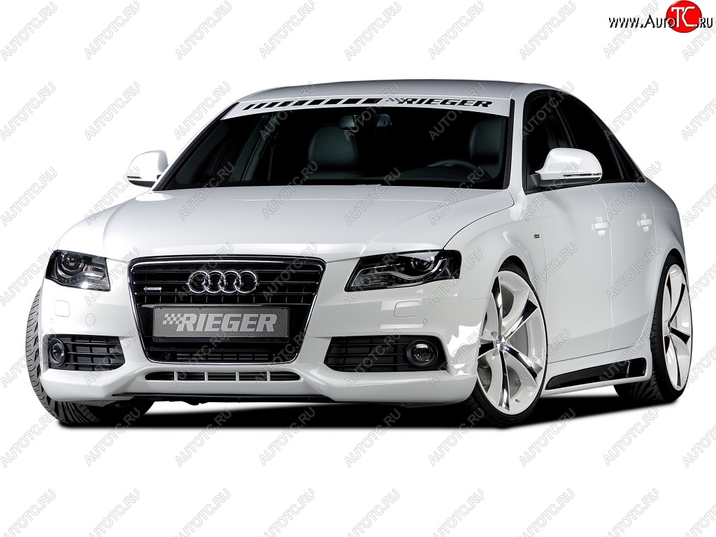 19 899 р. Накладка на передний бампер Rieger Audi A4 B8 дорестайлинг, седан (2007-2011)  с доставкой в г. Майкоп