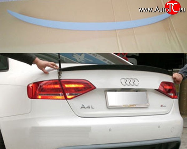 3 399 р. Лип спойлер АВТОКРАТ  Audi A4  B8 (2007-2011) дорестайлинг, седан (Неокрашенный)  с доставкой в г. Майкоп