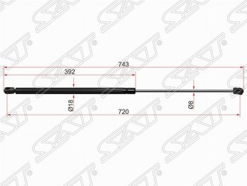 Упор капота SAT (газовый) Audi A6 C6 дорестайлинг, универсал (2004-2008)