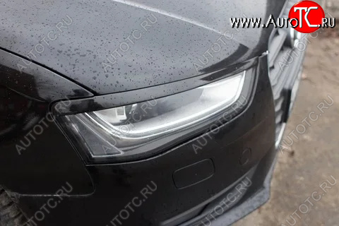 1 179 р. Реснички на фары KURAJ  Audi A4  B8 (2007-2011) дорестайлинг, седан (Неокрашенные)  с доставкой в г. Майкоп